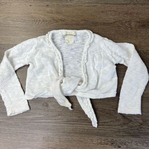 Matilda Jane Little Girls White Knit Sweater with Tie Front, size 2T